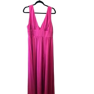 Size 18 Pink Long Lined Dress with Slit Worn Once